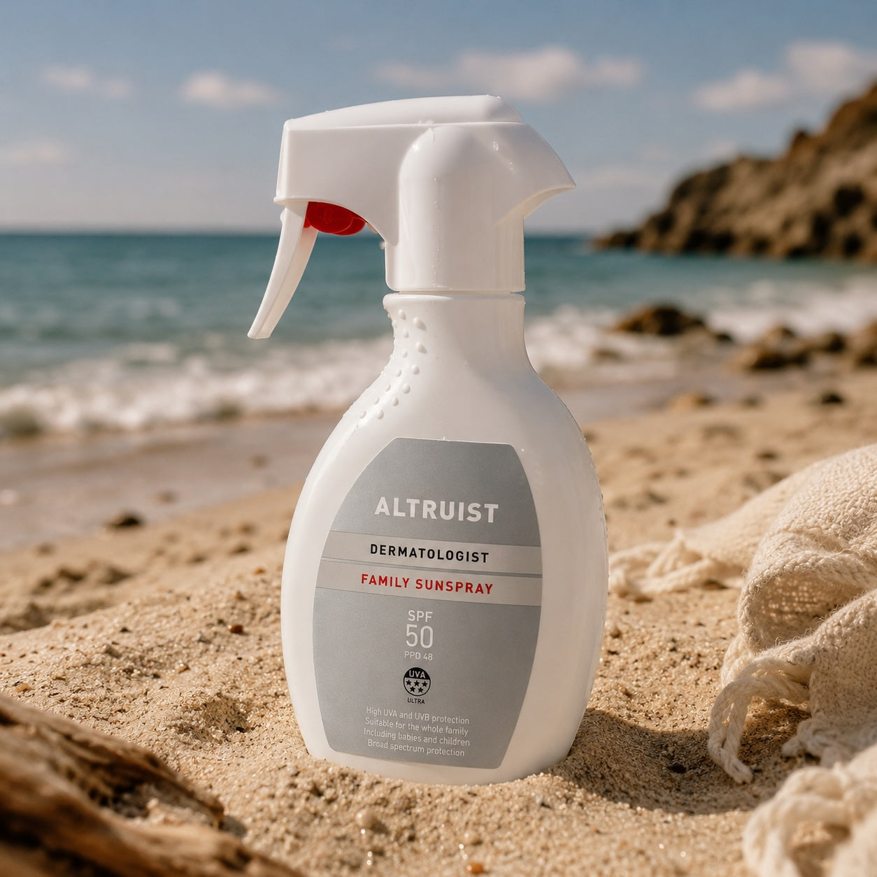 ALTRUIST Family Sunspray SPF50 apsauginis purškiklis nuo saulės visai šeimai