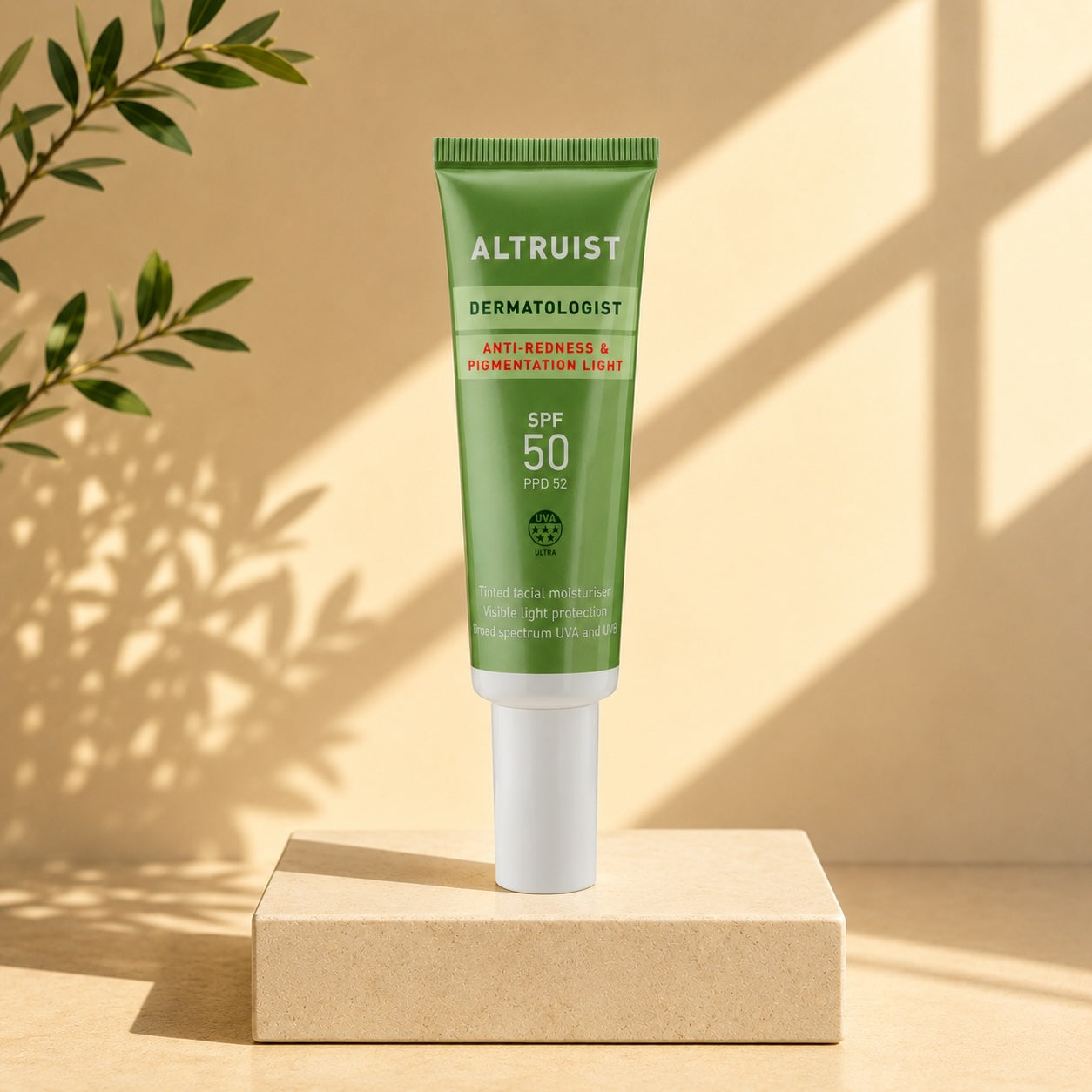 ALTRUIST Anti-Redness & Pigmentation LIGHT SPF50 kremas nuo paraudimo ir pigmentacijos su apsauga nuo saulės