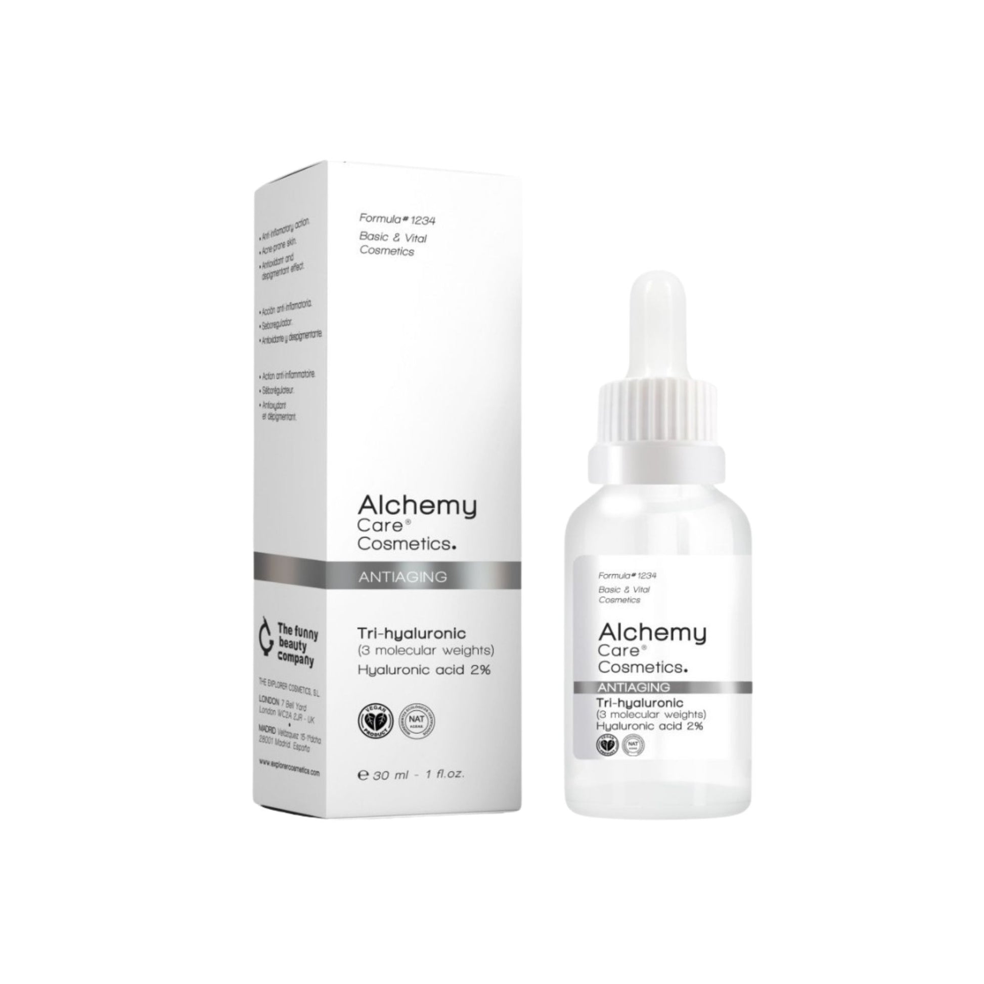 Alchemy Anti-Aging Serum Tri-Hyaluronic 2% veido serumas su hialurono rūgštimi
