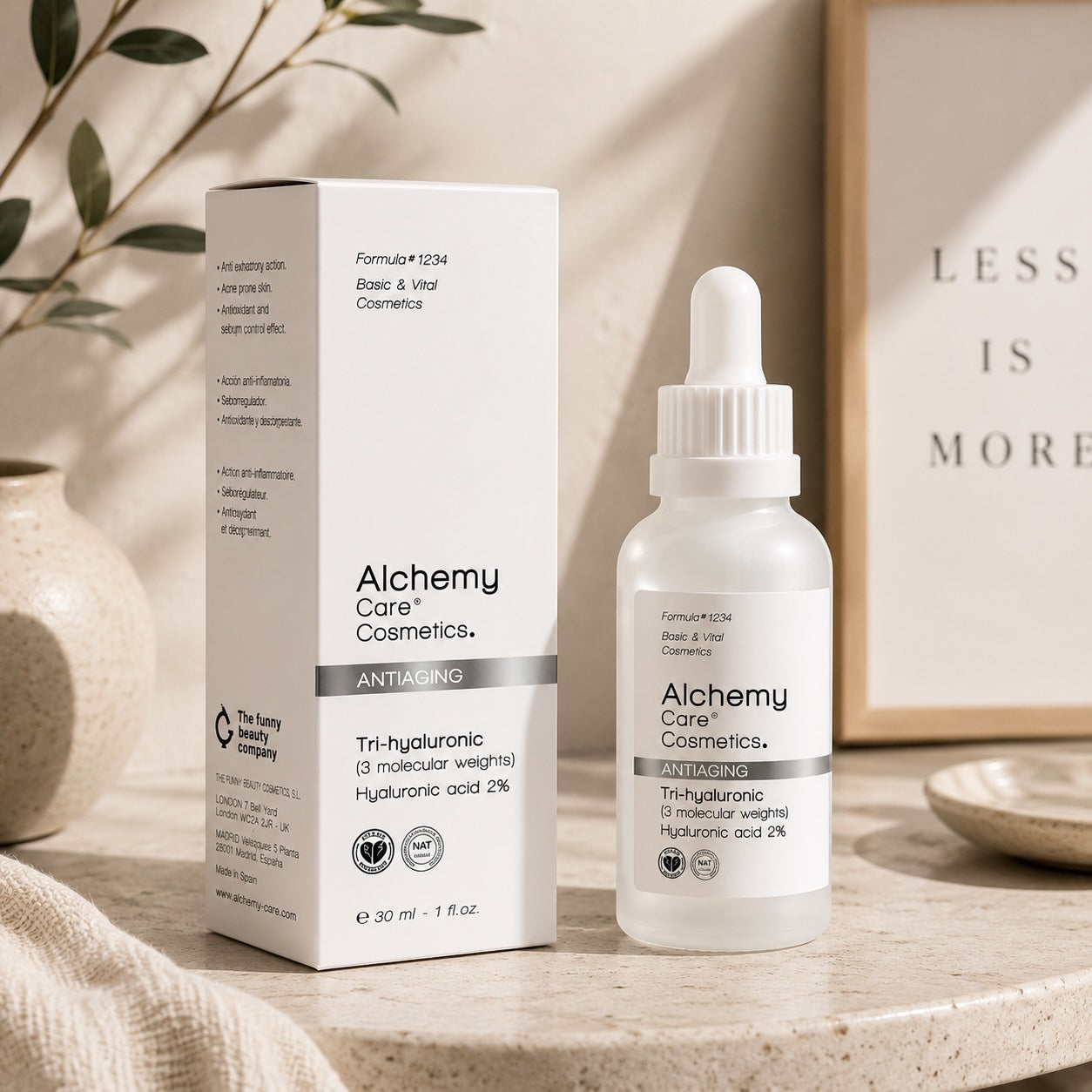 Alchemy Anti-Aging Serum Tri-Hyaluronic 2% veido serumas su hialurono rūgštimi