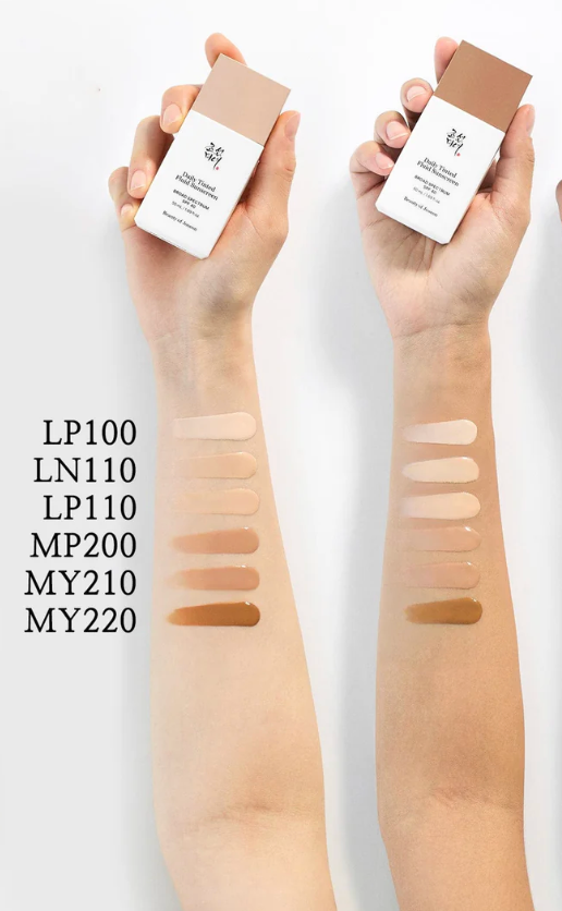 BEAUTY OF JOSEON Daily Tinted Fluid Sunscreen apsauginis fluidas su spalva SPF30