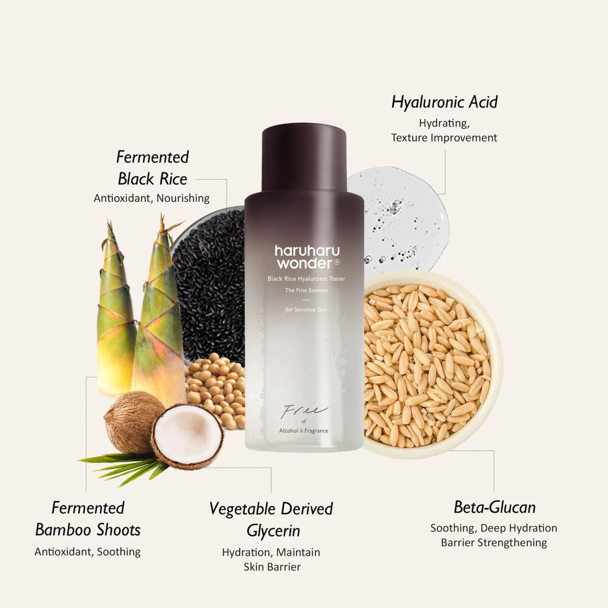 Haruharu Wonder Black Rice Hyaluronic Toner For Sensitive Skin veido tonikas 2