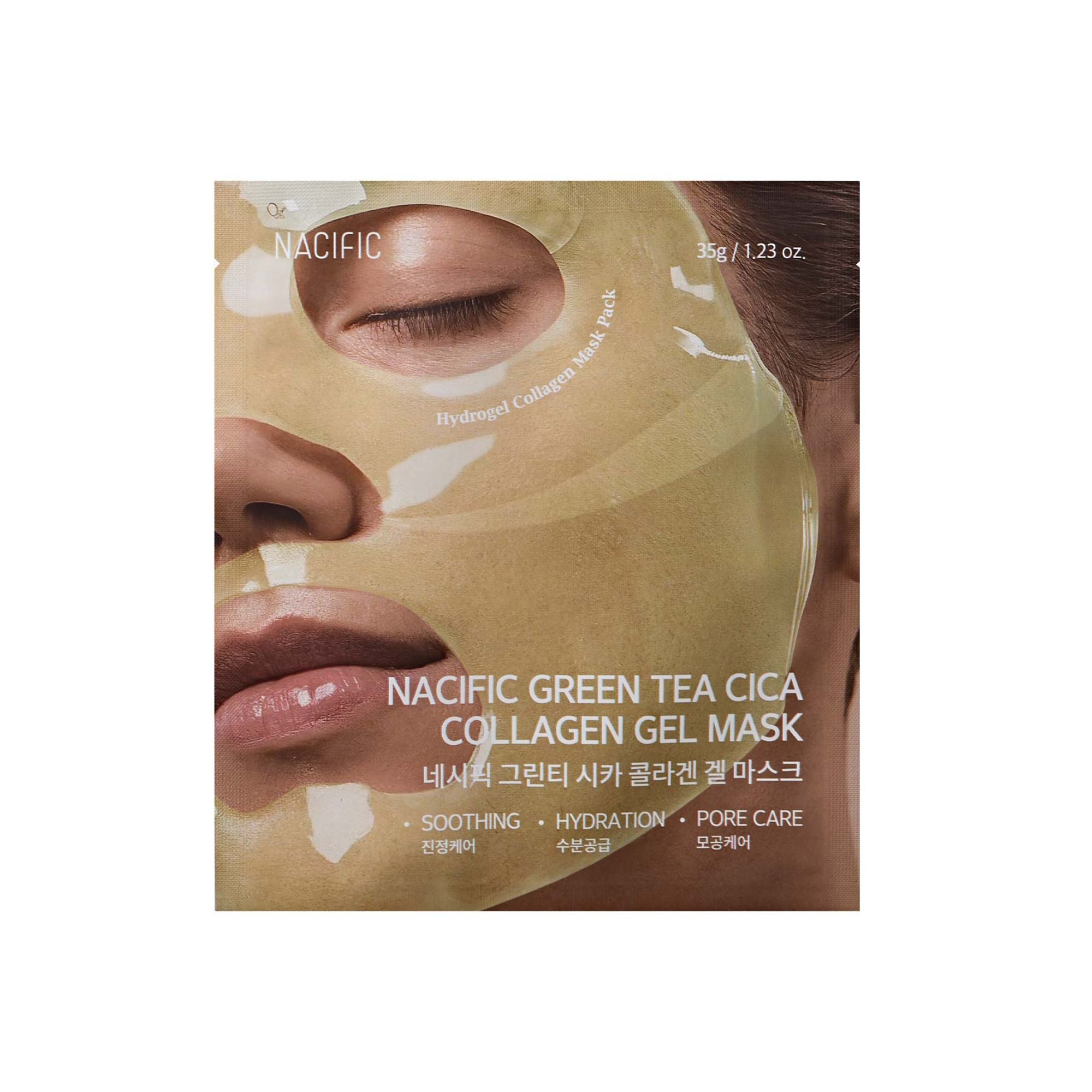 NACIFIC Green Tea Cica Collagen Gel Mask gelinė veido kaukė