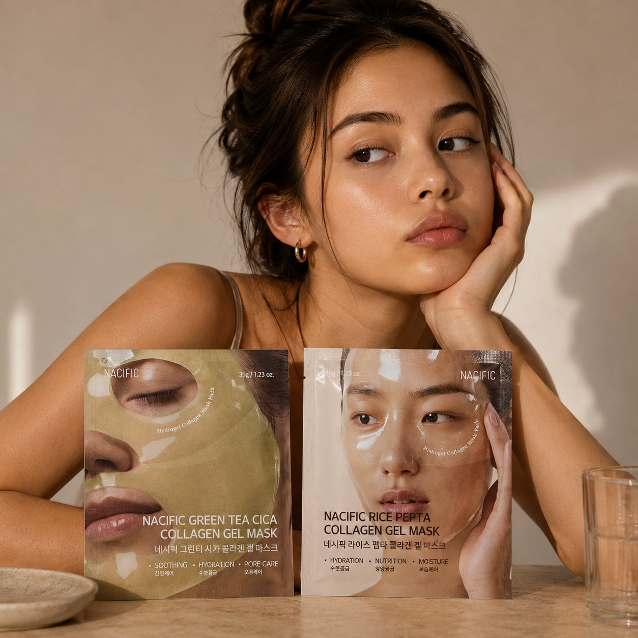 NACIFIC Rice Pepta Collagen Gel Mask gelinė veido kaukė