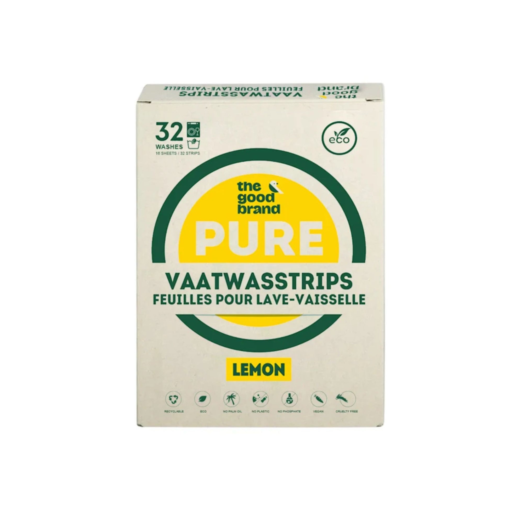 The Good Brand Dishwasher Sheets Lemon indaplovės juostelės 32