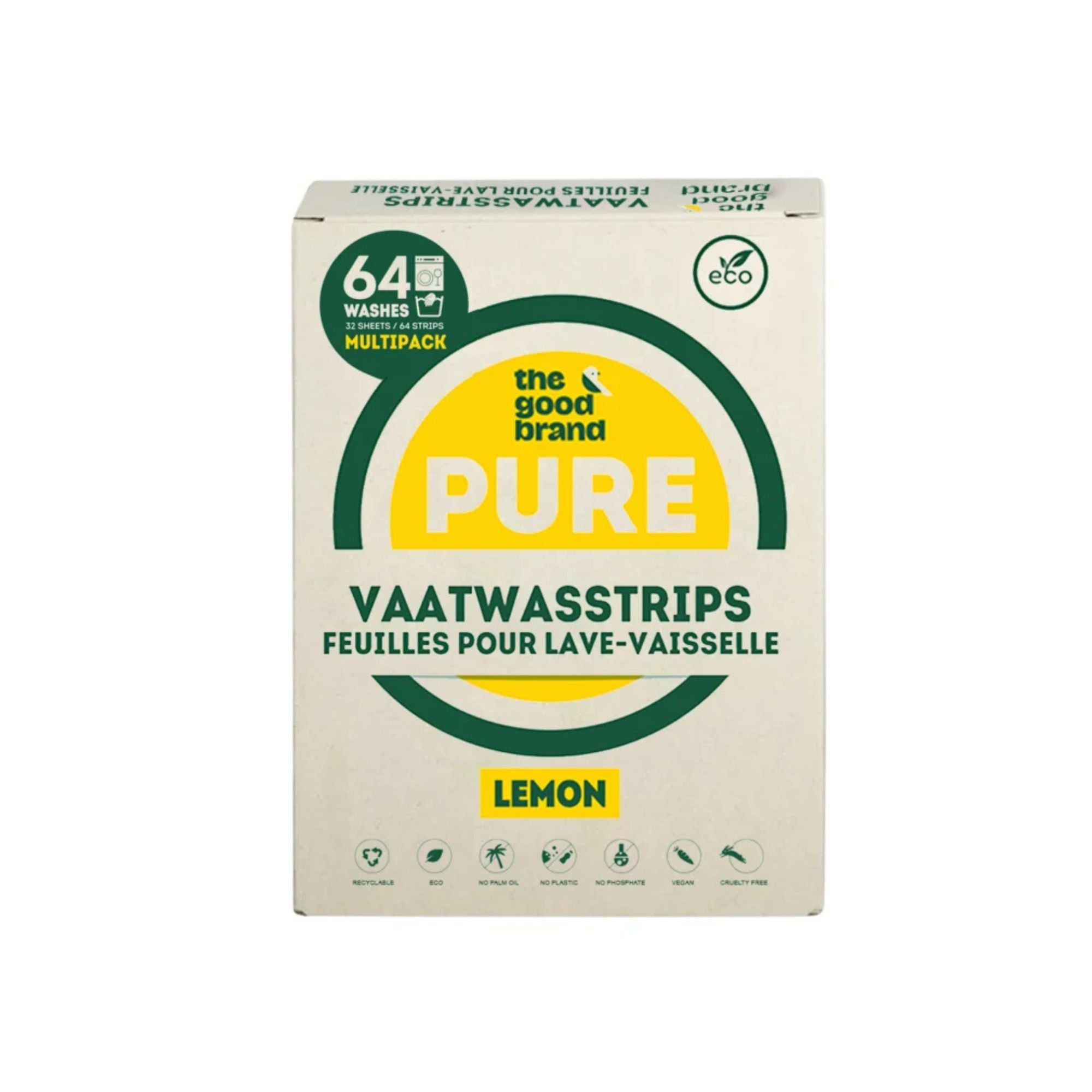 The Good Brand Dishwasher Sheets Lemon indaplovės juostelės 64