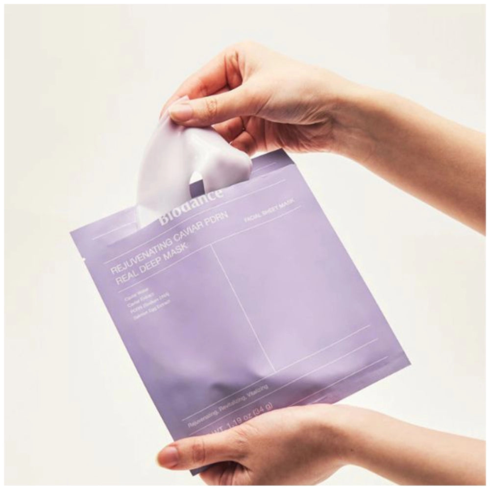 "Rejuvenating Caviar PDRN Real Deep Mask" veido kaukė su ikrų ekstraktu ir PDRN