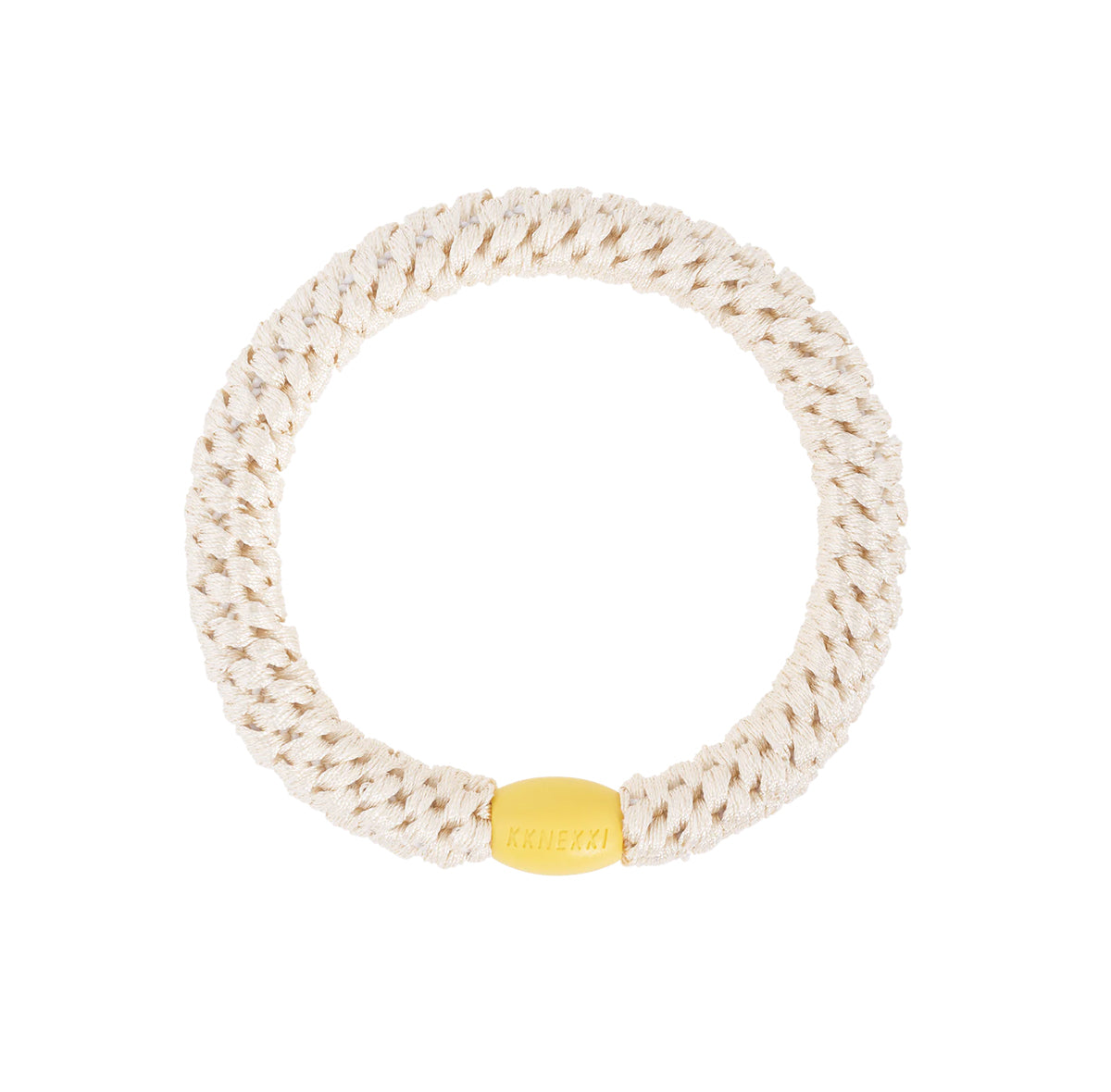 "Kknekki Ivory yellow bead" plaukų gumelė