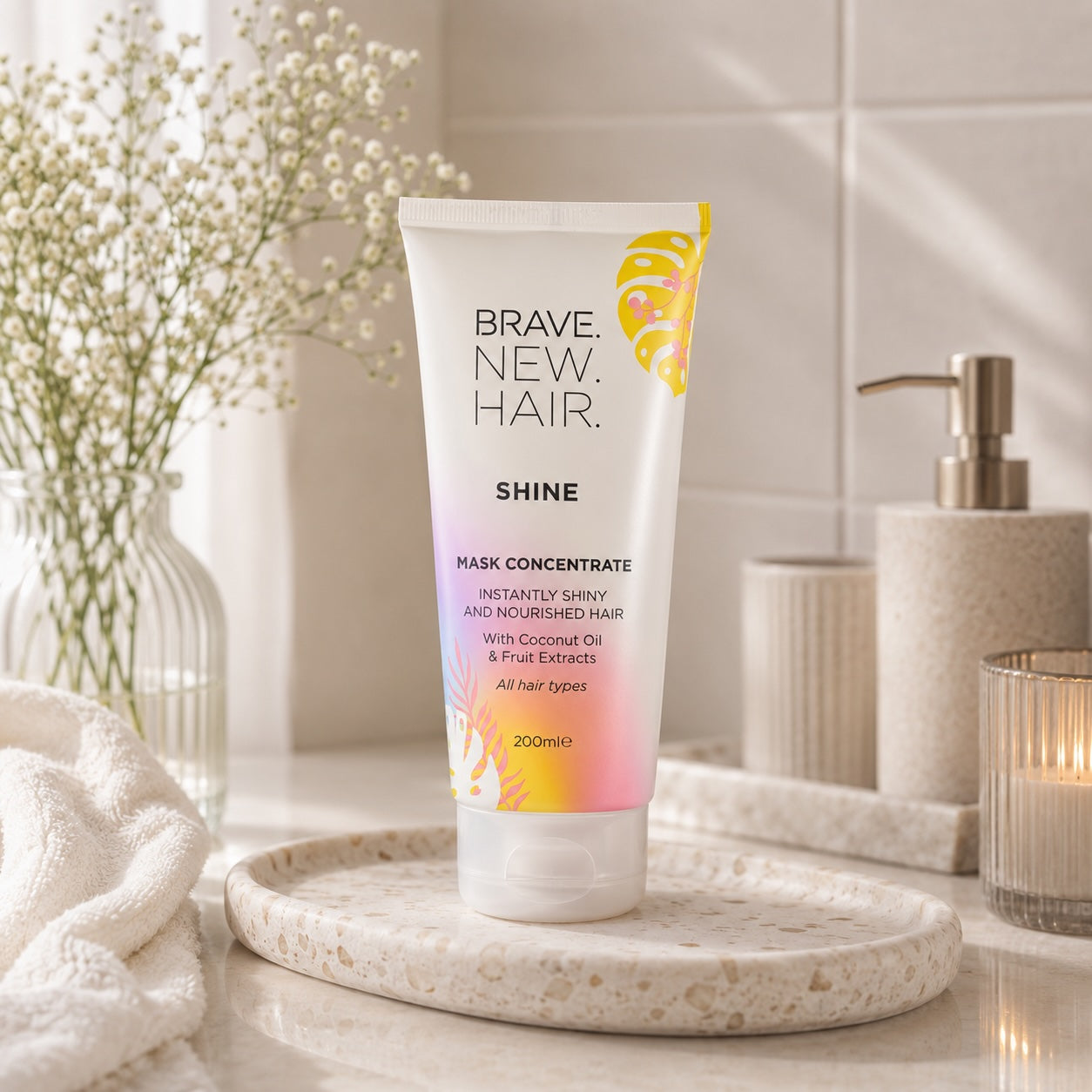 Brave New Hair Shine Mask spindesio suteikianti plaukų kaukė