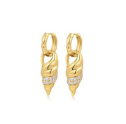 THE SEASHELL CHARM Hoops tipo aukso spalvos auskarai
