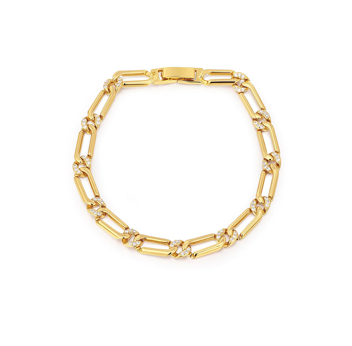 THE TWO-TONE PAVE LINK aukso spalvos apyrankė