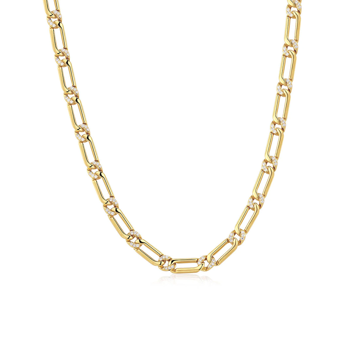THE TWO-TONE PAVE LINK aukso spalvos vėrinys