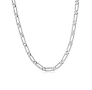 THE TWO-TONE PAVE LINK sidabro spalvos vėrinys